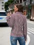 Дамско сако с дълъг ръкав с щампа и ревер, 3цвята - 023, снимка 6