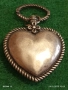 Винтидж сребърно бижу във формата на сърце с флорален мотив майстоска изработка 52453, снимка 3