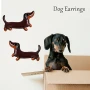 Обеци с куче, сребърни обеци 925 с дакел, бижута за жени, любители на кучета, снимка 5