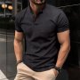 Мъжка тениска Henley Neck с копчета и яка, 5цвята , снимка 5