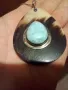 Сребърно колие с ларимар сребро 925, снимка 4