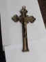 Стар голям бронзов кръст разпятие религия, снимка 2