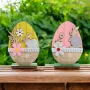 5825 Декоративно яйце на поставка със зайче, 11x8cm, снимка 1