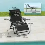 Сгъваем шезлонг Outsunny с облегалка за глава, регулируема облегалка в 5 посоки, издържа до 120 кг,, снимка 7