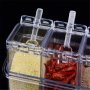 Прозрачни органайзери за подправки за кухня 4 броя с лъжички, снимка 8