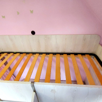 Двуетажно детско легло с гардероб+завеси.Единично+кът за игра или бюро, снимка 6 - Мебели за детската стая - 44674112