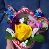 Сърца с ароматни съпунени рози , снимка 12 - Изкуствени цветя - 35643517