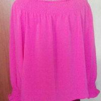 Красива розова блуза от шифон🍀❤S,M,L❤🍀арт.4190, снимка 3 - Блузи с дълъг ръкав и пуловери - 36253996
