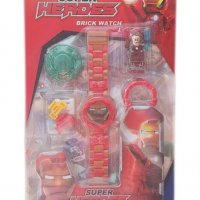 На едро - Детски електронен часовник с удължаваща се верижка и фигура Супер герои
