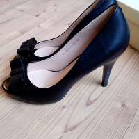 Дамски черни официални обувки на висок ток , снимка 6 - Дамски обувки на ток - 44756417