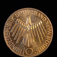 Сребърна монета 10 марки Олимпиада Мюнхен 1972г., снимка 1 - Нумизматика и бонистика - 39048117
