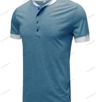Мъжка класическа Henley тениска с къс ръкав, 6цвята - 023, снимка 8 - Тениски - 41492117