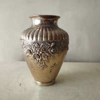 посребрена метална ваза в стил арт деко, снимка 1 - Други ценни предмети - 41930071