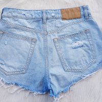 Къси дънкови панталони H&M с висока талия размер S, снимка 5 - Къси панталони и бермуди - 40998268