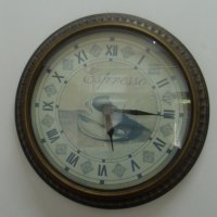 № 7072 стар стенен часовник  - кварцов механизъм  - работещ  - диаметър 39 см  - метал , синтетика, , снимка 1 - Други ценни предмети - 41561199