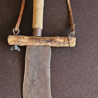 Уникат Автентичен Голям нож 42×13 см.о.Борнео с Кания и Маркировка. , снимка 4 - Антикварни и старинни предмети - 37270143