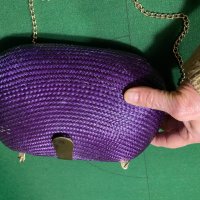 Дамска чанта лилава - тип кошничка, арт дизайн, снимка 5 - Чанти - 35981973