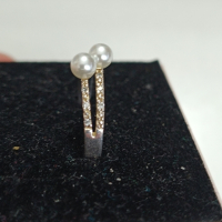 Сребърен пръстен с перли и камъни ЖЕ7, снимка 6 - Пръстени - 44728844