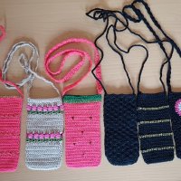 Плетени чантички за телефон , снимка 1 - Чанти - 41935843