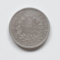 5 франка Франция 1876, снимка 1 - Нумизматика и бонистика - 44803182