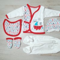 Турски бебешки комплект за изписване 5 части 100% памук, снимка 6 - Комплекти за бебе - 40286071