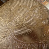 Руски посребрен поднос табла 32 см Олимпиада Москва 80, снимка 2 - Аксесоари за кухня - 44265238