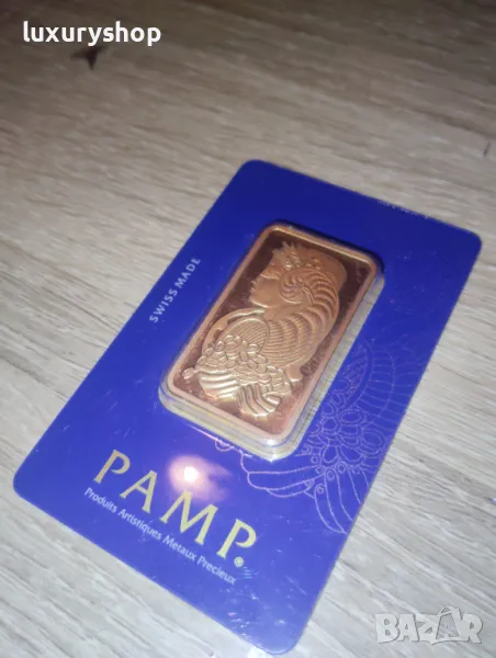БЕЗПЛАТНА ДОСТАВКА! 31.1 грама, една унция, златно кюлче PAMP Фортуна, снимка 1