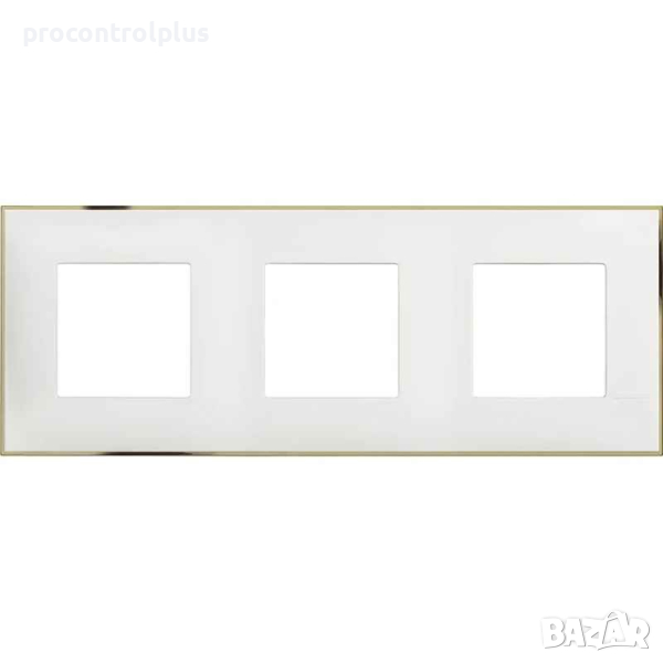 Продавам Рамка 3х 2M Бяло със златно /блистер/ bticino Classia, снимка 1