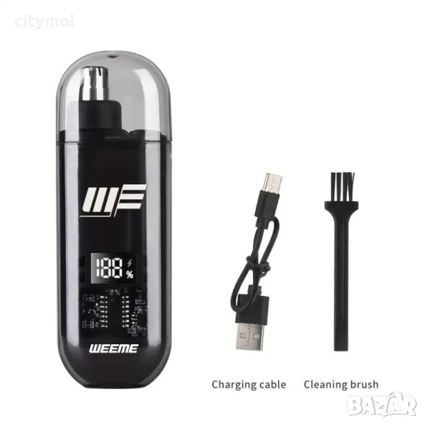 Тример за уши и нос 2 в 1, LCD дисплей, акумулаторен, Type C зареждане, снимка 1