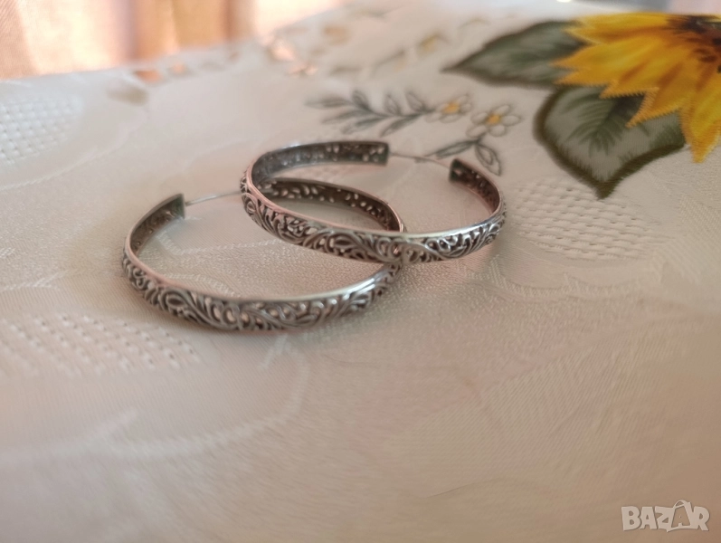 Дамски сребърни обеци , снимка 1