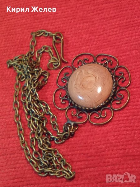 СТАР БРОНЗОВ НАКИТ РЕТРО АРТ БИЖУ с ГОЛЯМ ФАТУРАН с ДАМАРИ 12355, снимка 1