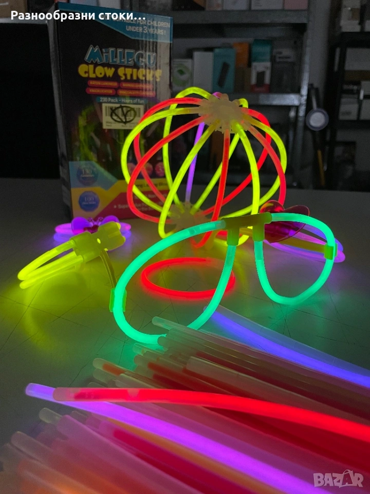 ✨ Парти комплект ГРИВНИ / СВЕТЕЩИ ПРЪЧКИ, снимка 1