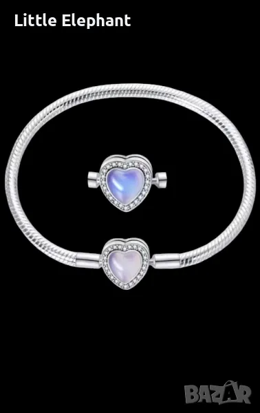 Гривна Пандора,Luminous galaxy heart,"Сияещо светещо сърце",19 см/нова, снимка 1