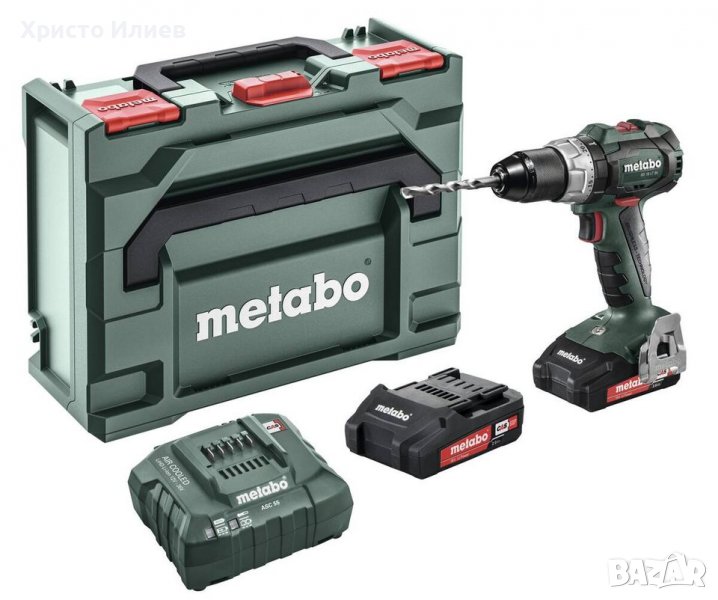 Акумулаторен Безчетков Винтоверт Metabo 18V 60Nm Куфар 2 Батерии Зарядно, снимка 1