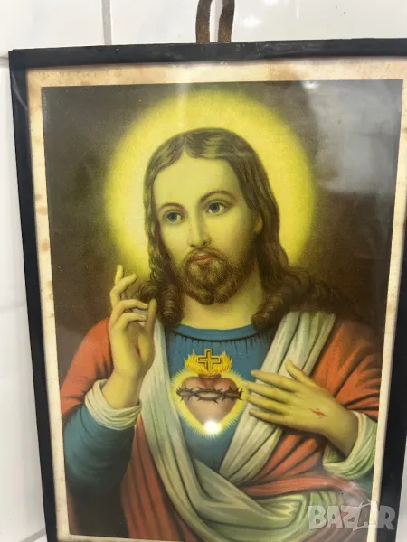 Стара картина Икона / Свети образ на Иисус, снимка 1