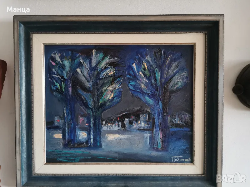 Стара авторска картина масло, снимка 1