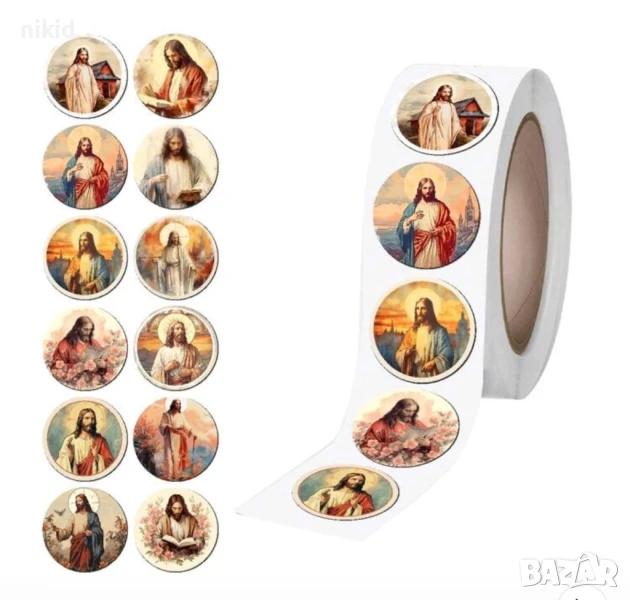 100 бр Религиозни Християнски Иисус Христос малки самозалепващи лепенки стикери за ръчна изработка, снимка 1