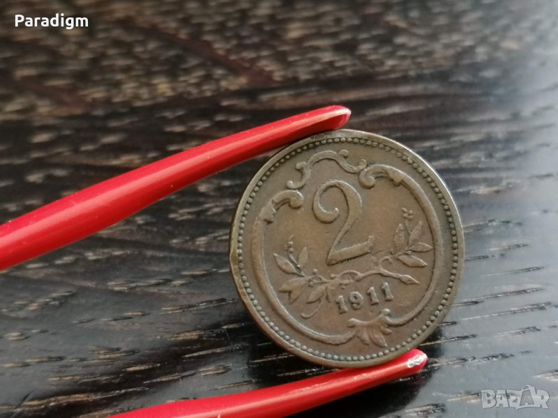 Монета - Австро-Унгария - 2 хелера | 1911г., снимка 1