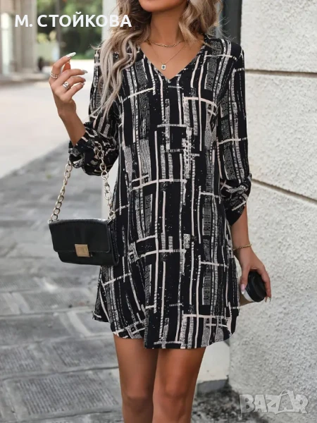 лятна рокля с V-образно деколте, снимка 1