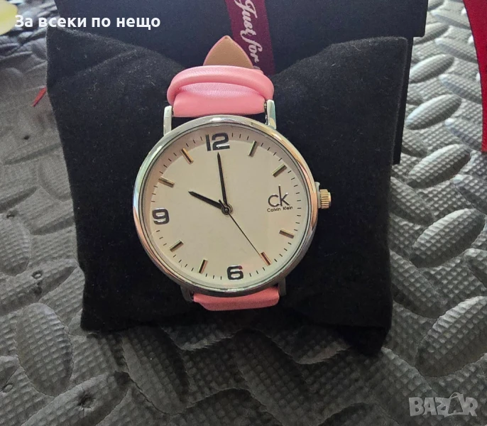 Calvin Klein Дамски Ръчен Часовник С Розова Кожена Каишка В Кутия Код VL-142, снимка 1