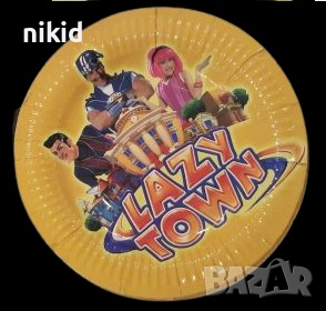 Мързелград LazyTown lazytown 10 бр големи парти чинии чинийки, снимка 1