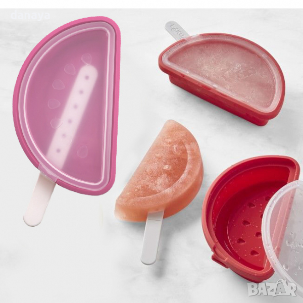 2784 Силиконова форма за сладолед на клечка Резенче диня, снимка 1