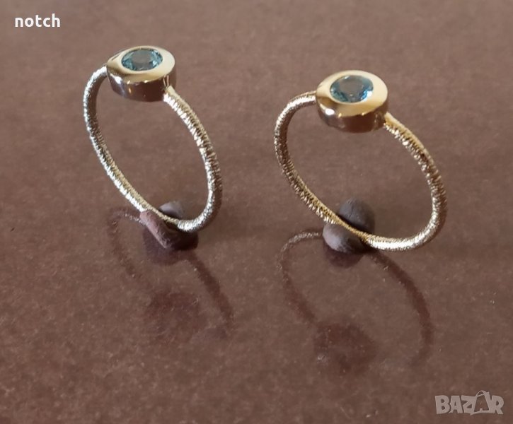 Златен пръстен с естествен топаз, снимка 1