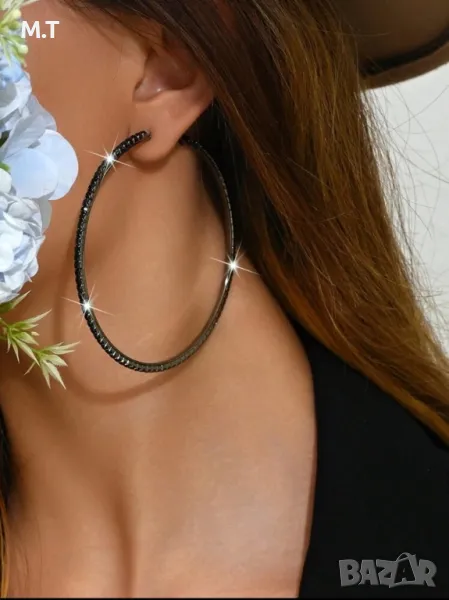 Нови обеци халки 8см, снимка 1