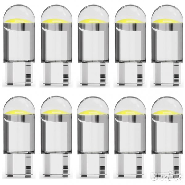 10 броя Автомобилна LED T10 крушка за габарити, за автомобил, Т10 крушки за кола, 12V бяла светлина , снимка 1