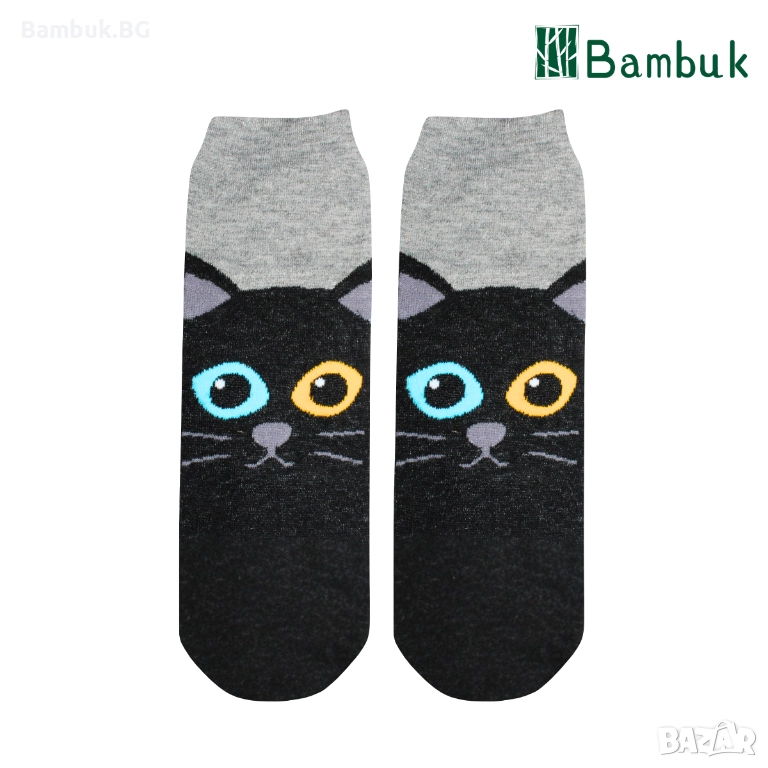 Дамски чорапи за весело настроение “Котенца и куче”, снимка 1