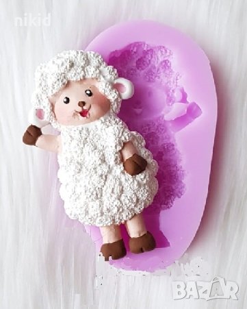 Изправена овца силиконов молд форма фондан шоколад гипс декор, снимка 1