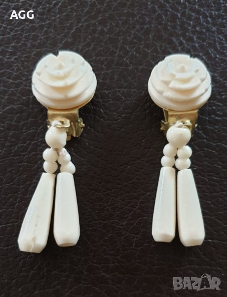 Винтидж обеци от слонова кост, снимка 1