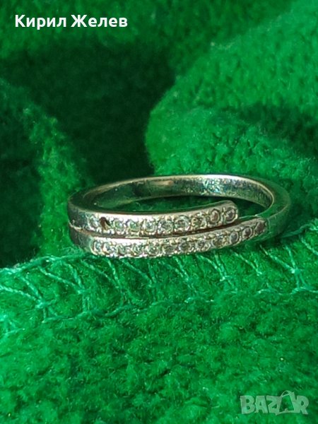 СКЪПОЦЕНЕН СРЕБЪРЕН МОДЕН АРТ ПРЪСТЕН СРЕБРО 925 с ФАСЕТИРАНИ ЮВЕЛИРНО ЦИРКОНИ 32426, снимка 1