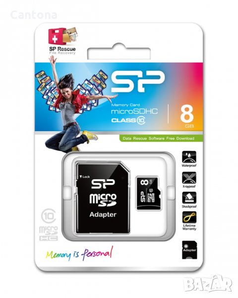 Silicon Power  memory card  MicroSD Class 10 - 8 GB, снимка 1